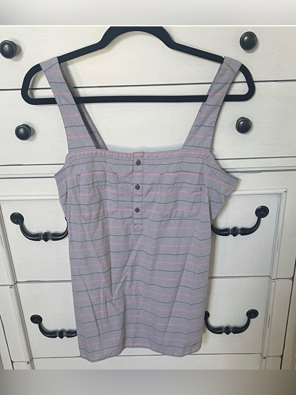The North Face Gray Top with Pink Stripe
